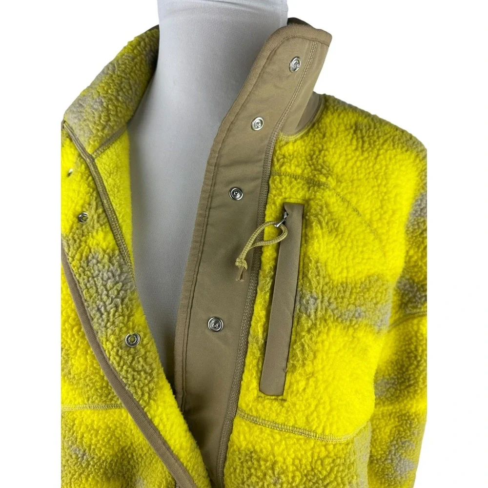 The North Face Cragmont Printed Fleece Jacket Snap Yellow Tan Women's Size XL - Picture 10 of 15